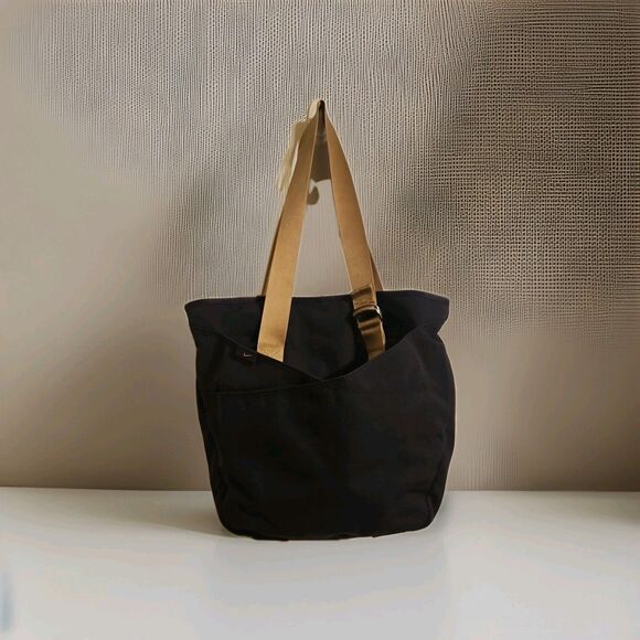 Nike Canvas Tote Bag Black Gold Purse Gym Diaper Utility Size Large 17x13 - Picture 1 of 9